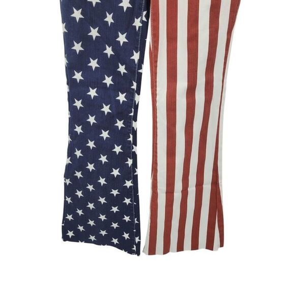 Judy Blue USA Flag High Waist Flare‎ Jeans 7/28 Cotton Patriotic Stars Stripes - Picture 9 of 14